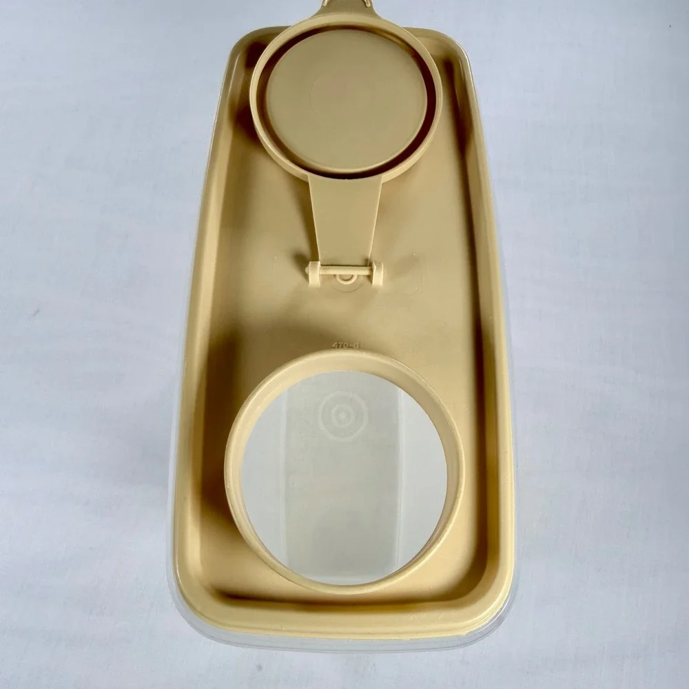 Vintage Tupperware Modular Mate Cereal Storer Harvest Gold Lid 469-5 470-6 USA